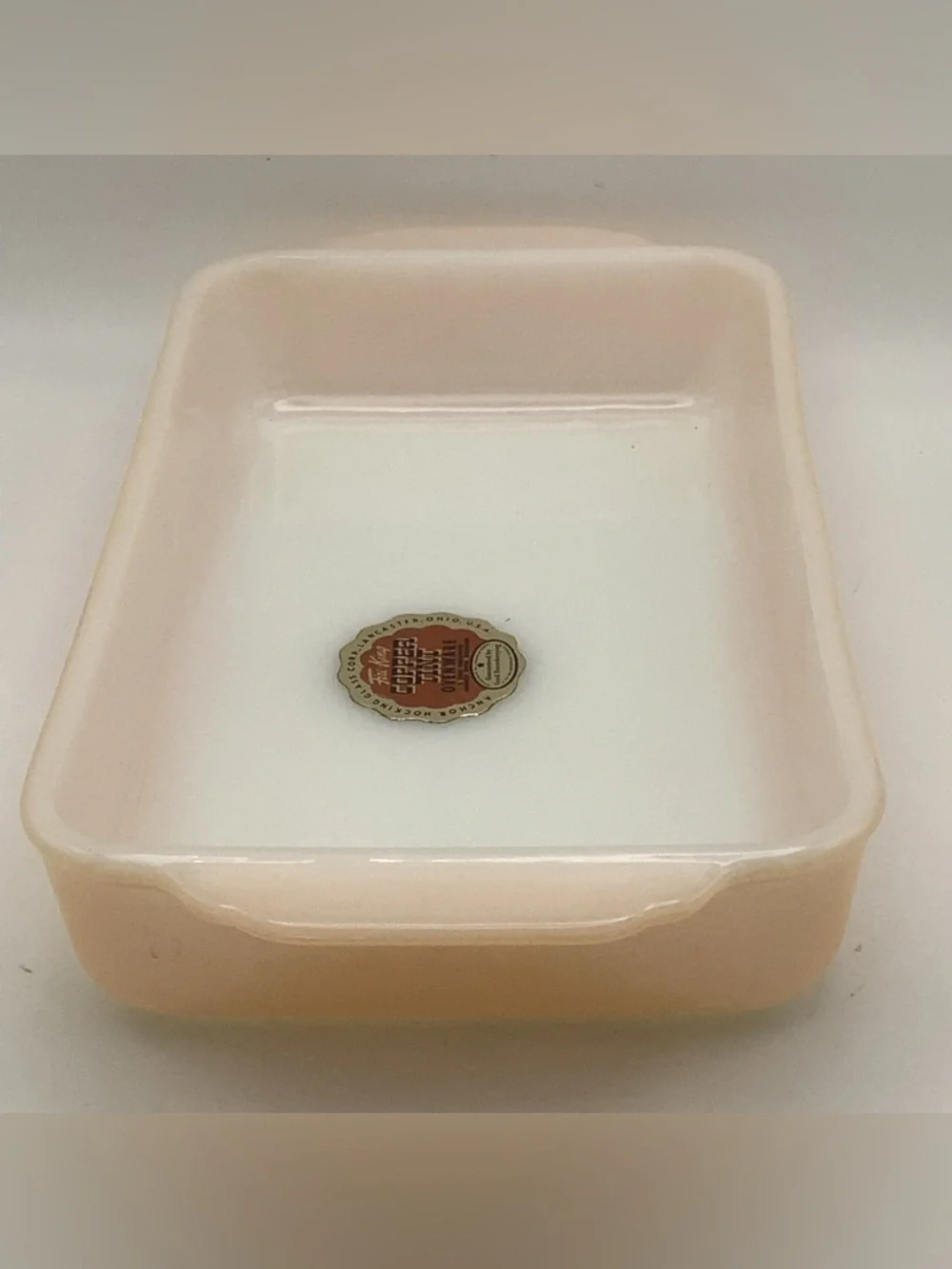 Vintage Fire King Copper Tint Rectangular Baking Dish